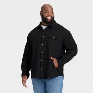 Goodfellow & Co - Men's Big & Tall Vintage Long Sleeve Utility Shirt Gray
